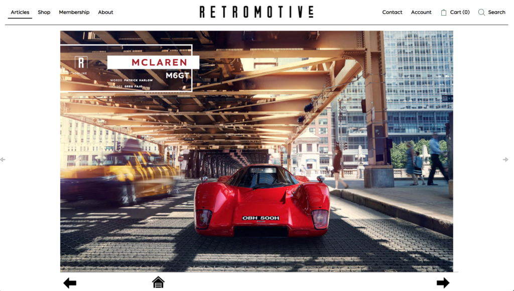 Retromotive website design