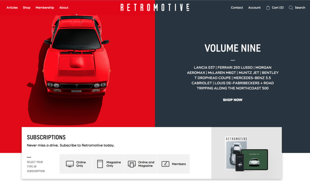 Retromotive subscription options