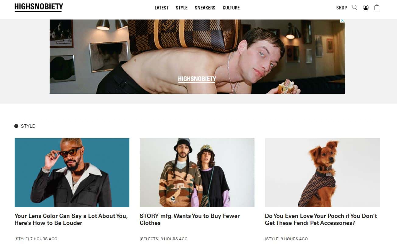 Highsnobiety website