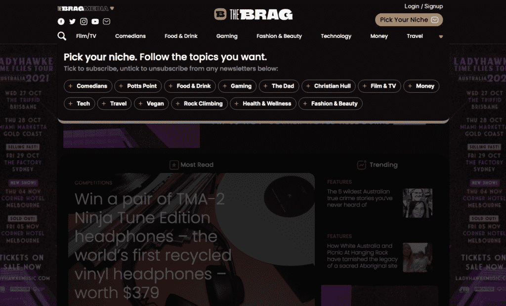 The Brag Observer newsletter platform.