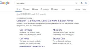 Carexpert.com.au Google search results