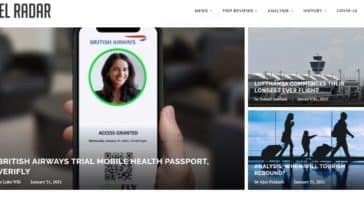 Travel Radar website
