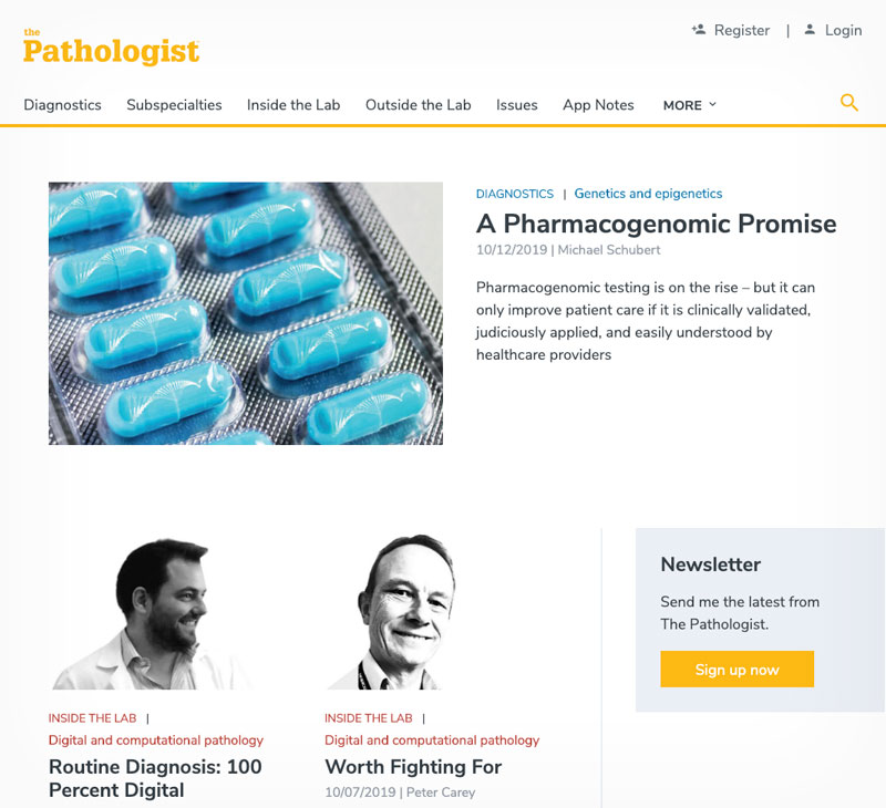 The-Pathologist-homepage-draws-lines-between-content-and-ads